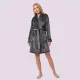 Aruelle Γυναικεία Ζεστή Ρόμπα Απαλή Fleece Πολυτελείας grey Γκρί Eva Bathrobe