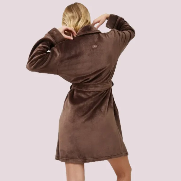 Aruelle Γυναικεία Ζεστή Ρόμπα Απαλή Fleece Πολυτελείας καφέ σοκολά brown Eva Bathrobe