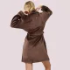 Aruelle Γυναικεία Ζεστή Ρόμπα Απαλή Fleece Πολυτελείας καφέ σοκολά brown Eva Bathrobe