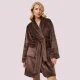 Aruelle Γυναικεία Ζεστή Ρόμπα Απαλή Fleece Πολυτελείας καφέ σοκολά brown Eva Bathrobe