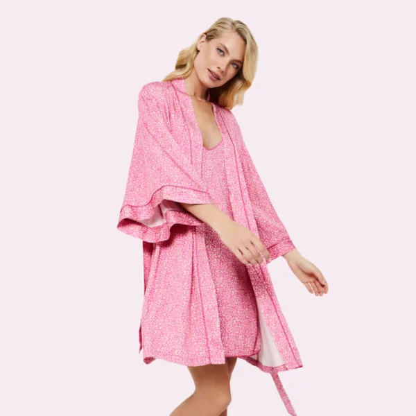 Aruelle Γυναικεία μοντέρνα ροζ λεοπάρ ρόμπά 100% Viscose Viola Ιδανική για μαιευτήριο Aruelle Γυναικεία μοντέρνα ροζ λεοπάρ ρόμπά 100% Viscose Viola Ιδανική για μαιευτήριο