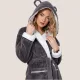 Aruelle Γυναικεία φανταστική Ρόμπα Fleece Ζεστή με Αυτάκια Γκρί Fiona