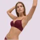 Ysabel Mora  Γυναικείο Sexy σετ Σουτιέν μπορντώ με ενίσχυση push up & σλίπ στρίνγκ 10788 Bordeaux cabernet red