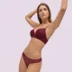 Ysabel Mora  Γυναικείο Sexy σετ Σουτιέν μπορντώ με ενίσχυση push up & σλίπ στρίνγκ 10788 Bordeaux cabernet red