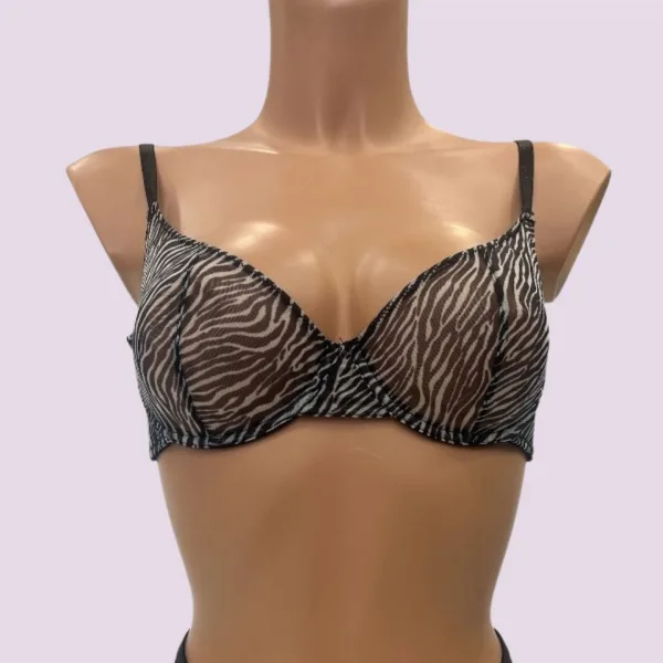 Modern Ocean Γυναικείο Set sexy εσωρούχων animal print ζέβρα zebra σουτιέν διάφανο & string ρυθμιζόμενο 5595 ZEBRA