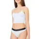 Cottonhill Γυναικείο Βαμβακερό Στρίνγκ String μe λάστιχο Λευκό με μαύρο λάστιχο CH0622