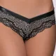 Milena by Paris Brazil Lace Γυναικείο Σλιπ Δαντελα sexy  Μαύρο εσώρουχο με ασημοκλωστή 008480