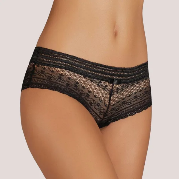 Ysabel Mora γυναικείο εσώρουχο Culotte Σλίπ Μαύρο με δαντέλα πολυτελείας 19680