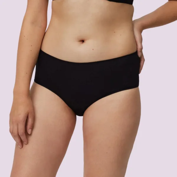 Ysabel Mora Basic γυναικείο κλασικό Σλιπ Βαμβακερό Maxi ψηλόμεσο μαύρο Black 19642