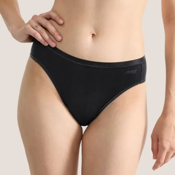 Sloggi  GO Daily Cotton Γυναικεία βαμβακερά Tai Σλιπ 3 Τεμάχια Μαύρο 10222331 0004