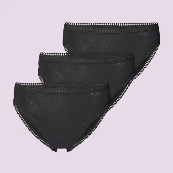 Sloggi Γυναικεία Βαμβακερά εσώρουχα Σλιπ tai 3τεμ Οικονομική Συσκευασία Go Crush High Leg 10219672 0004