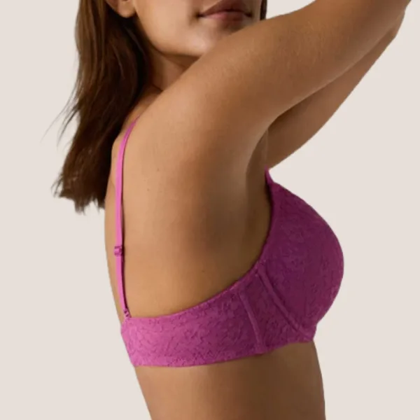 Ysabel Mora Γυναικείο Σουτιέν Magenta Φούξια με δανττέλα Push up 10619 Berry Ysabel Mora Γυναικείο Σουτιέν Magenta Φούξια με δανττέλα Push up 10619 Berry