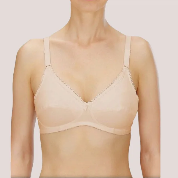 Naturana Σετ 2 τεμ Γυναικεία βαμβακερά Μπεζ Beige Σουτιέν θηλασμού  με κλιπ για εύκολο ανοιγμα & χωρίς ενίσχυση & μπανέλα 5089