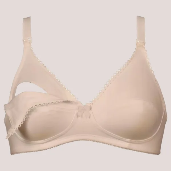 Naturana Σετ 2 τεμ Γυναικεία βαμβακερά Μπεζ Beige Σουτιέν θηλασμού  με κλιπ για εύκολο ανοιγμα & χωρίς ενίσχυση & μπανέλα 5089