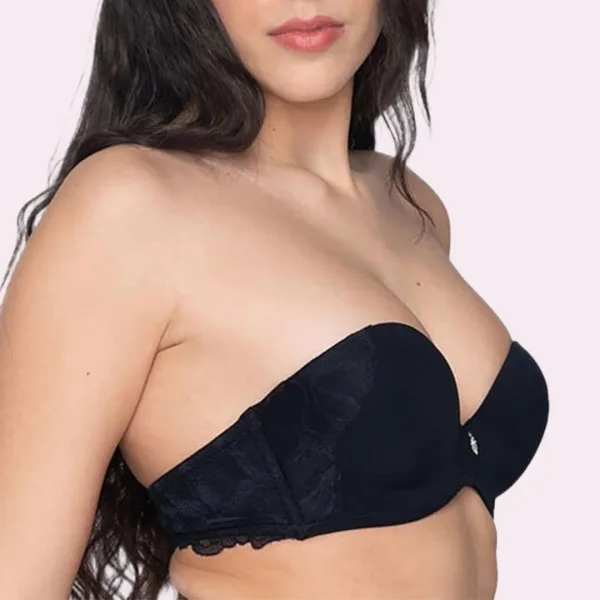 Luna Melody Γυναικείο Σουτιέν Στράπλες Μαύρο με δαντέλα & αποσπώμενες τιράντες ιδανικό για μεγάλο στήθος Padded Balconette 14240 E Luna Melody Γυναικείο Σουτιέν Στράπλες Μαύρο με δαντέλα & αποσπώμενες τιράντες ιδανικό για μεγάλο στήθος Padded Balconette 14240 E