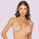 Luna Venus Γυναικείο Μπεζ Σουτιέν balconette με δαντέλα χωρίς ενίσχυση & για μεγάλο στήθος D Cup 15501