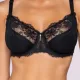 Luna Venus Γυναικείο Μαύρο Σουτιέν balconette με δαντέλα χωρίς ενίσχυση & για μεγάλο στήθος D Cup 15501