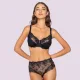 Luna Venus Γυναικείο Μαύρο Σουτιέν balconette με δαντέλα χωρίς ενίσχυση & για μεγάλο στήθος D Cup 15501