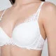 Luna Γυναικείο Σουτιέν Λευκό White Push Up  με Μπανέλα και Ελαφρυά Ενίσχυση  φαντασική δαντέλα 16700 Sylvie 