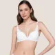 Luna Γυναικείο Σουτιέν Λευκό White Push Up  με Μπανέλα και Ελαφρυά Ενίσχυση  φαντασική δαντέλα 16700 Sylvie 