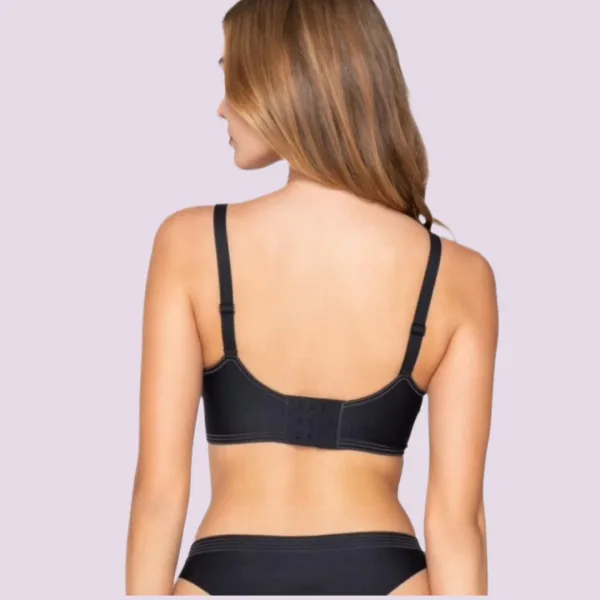 Luna Γυναικείο Μαύρο Σουτιέν sports μπουστάκι αμπάνελο για στήριξη & κούμπωμα στο πίσω μέρος 5400 