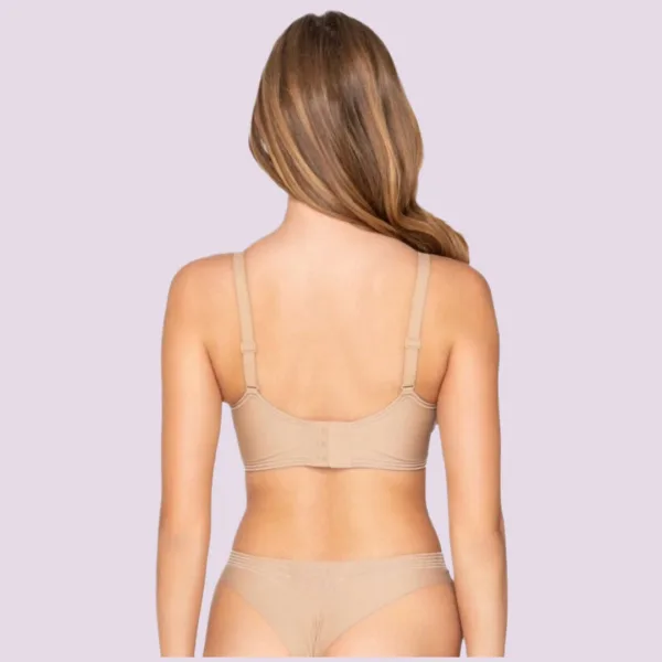 Luna Γυναικείο Μπεζ Beige Σουτιέν sports μπουστάκι αμπάνελο για στήριξη & κούμπωμα στο πίσω μέρος 5400 