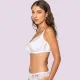 Luna Venus Γυναικείο Λεύκο Σουτιέν balconette με δαντέλα χωρίς ενίσχυση & για μεγάλο στήθος D E F Cup 15501