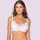 Luna Venus Γυναικείο Λεύκο Σουτιέν balconette με δαντέλα χωρίς ενίσχυση & για μεγάλο στήθος D E F Cup 15501