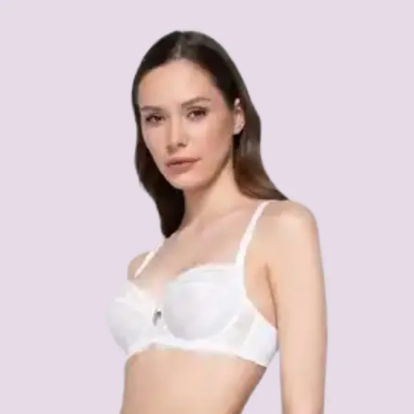Luna Venus Γυναικείο Λευκό Σουτιέν balconette με δαντέλα χωρίς ενίσχυση & για μεγάλο στήθος C & D Cup 15500