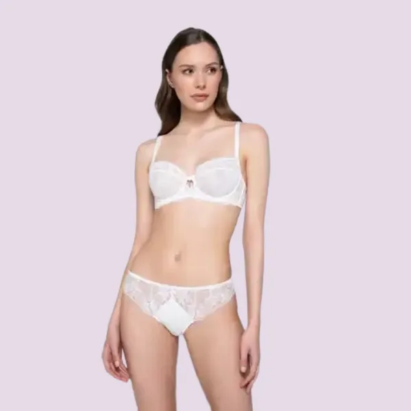Luna Venus Γυναικείο Λευκό Σουτιέν balconette με δαντέλα χωρίς ενίσχυση & για μεγάλο στήθος C & D Cup 15500