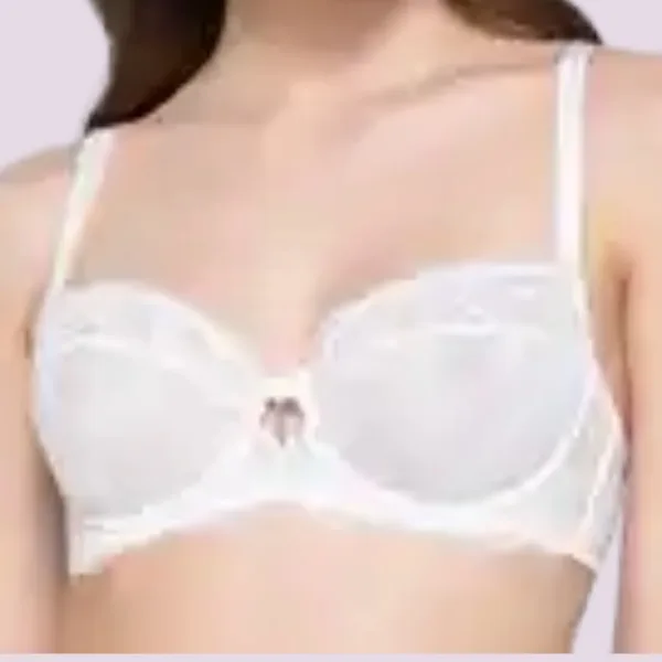 Luna Venus Γυναικείο Λευκό Σουτιέν balconette με δαντέλα χωρίς ενίσχυση & για μεγάλο στήθος C & D Cup 15500