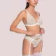 Milena by Paris Γυναικείο Λευκό Bralette με Χρυσή Δαντέλα 010186 Νυφική συλλογή
