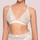 Milena by Paris Γυναικείο Λευκό Bralette με Χρυσή Δαντέλα 010186 Νυφική συλλογή