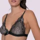 Milena by Paris Bralette Lace Δαντελα sexy  Μαύρο σουτιέν με ασημοκλωστή 010198