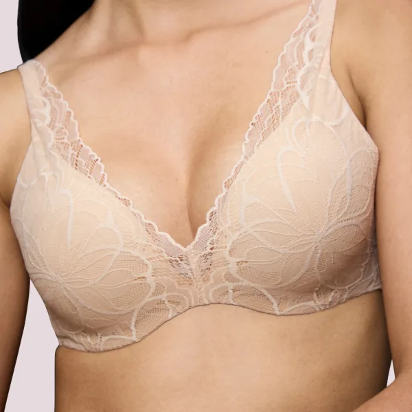 Triumph Γυναικείο Σουτιέν Body Make Up Χωρίς Μπανέλα Με Ελαφριά Επένδυση & δαντέλα The Illusion Collection Μπεζ 10219710-00NZ