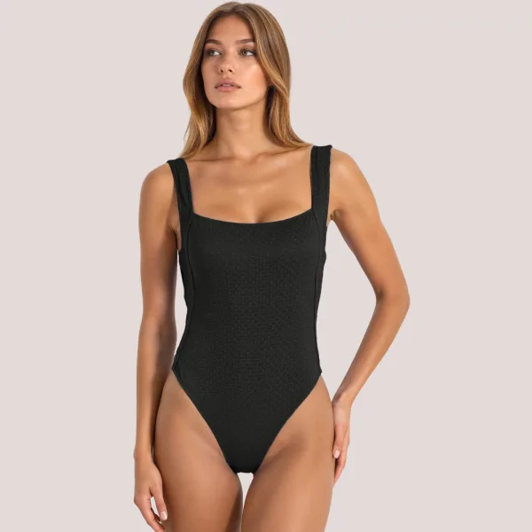 Bilitis Γυναικείο Ολόσωμο Μαγιώ shaper ίσιο μπροστά με υπέροχη πλάτη με κούμπωμα Fantasia μαύρο black  FA285.FANTASIA.BLACK Luxury collection