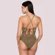 Luna Γυναικείο Μαγιό Dama ολόσωμο Μαύρο με χρύσό summer collection 94438