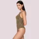 Luna Γυναικείο Μαγιό Dama ολόσωμο Μαύρο με χρύσό summer collection 94438
