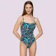Luna Γυναικείο Μαγιό Drop ολόσωμο Μπλέ  με καφέ  summer collection 94618