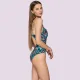 Luna Γυναικείο Μαγιό Drop ολόσωμο Μπλέ  με καφέ  summer collection 94618