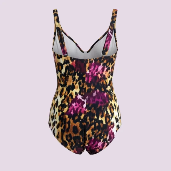 Naturana Γυναικείο  Ολόσωμο Λεοπάρ  Μαγιό με ρυθμιζόμενες τιράντες 73313 Multicolor Beachwear Swimsuit 