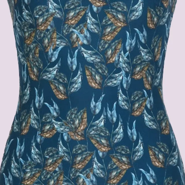 Naturana Γυναικείο  Ολόσωμο πετρόλ με φύλλα   Μαγιό 31674.PETROL Beachwear Swimsuit 