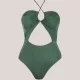 Rock Club Swimsuit Γυναικείο Ολόσωμο Brazil Μαγιό Σκούρο Πράσινο γκλίτερ BP4046  Swimsuit Evergreen
