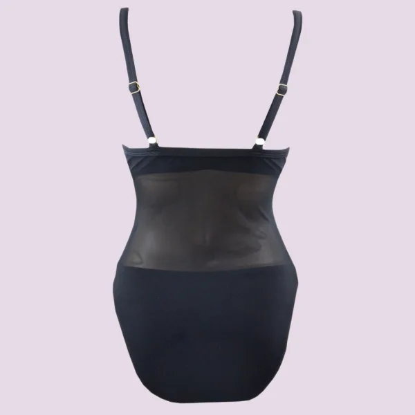 Rock Club Swimsuit Γυναικείο Ολόσωμο  Μαγιό μαύρο διαφάνεια BP4023