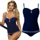 Self Γυναικείο Ολόσωμο κλασικό μαγιό τύπου tankini στράπλες με αφαιρούμενες τιράντες Μπλέ Navy Princessa 2 S8060SR.2