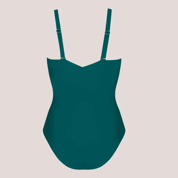 Self Γυναικείο ολόσωμο μαγιό κρουαζέ με μπανέλα & ρυθμιζόμενες τιράντες  πετρόλ χρώμα Santiago 2 S1110V2SG2 Luxury swimwear