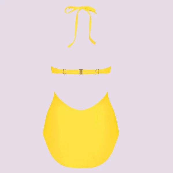 Self  Luxury Swimwear Γυναικείο Ολόσωμο κίτρινο  μαγιό με ενίσχυση στο  ντεκολτέ  Sunny S1026N22-2