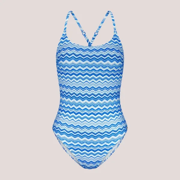 Triumph Γυναικείο Ολόσωμο με zic zac τύπου Missoni Μαγιό ιδανικό μεγάλο Στήθος & μεγάλα μεγέθη σε μπλέ αποχρώσεις 10226495.Μ007