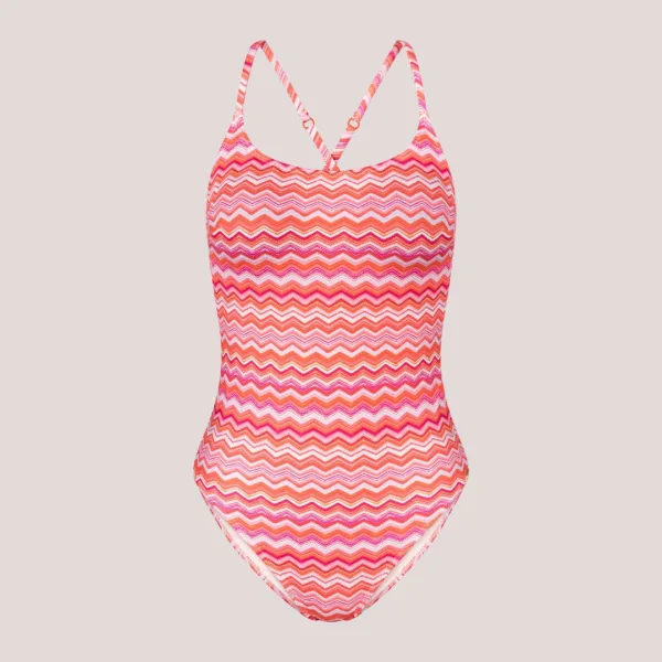 Triumph Γυναικείο Ολόσωμο με zic zac τύπου Missoni Μαγιό ιδανικό μεγάλο Στήθος & μεγάλα μεγέθη σε ροζ πορτοκαλί αποχρώσεις 10226495.Μ017/Α5