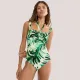 Triumph Γυναικείο Ολόσωμο SHAPPING EFFECT μαγίο strapless Tropical πράσινες αποχρώσεις μεγάλα μεγέθη 10226609.0031/31